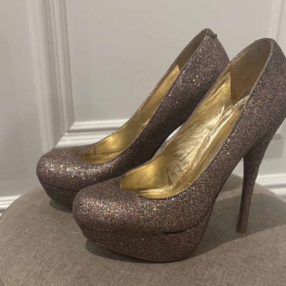 Bakers Sparkling Heels with Gold Lining
